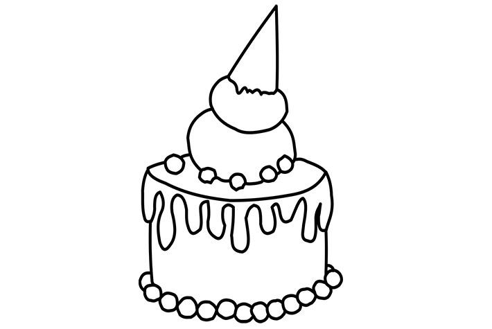 Simple Drawing Cake Ice Cream