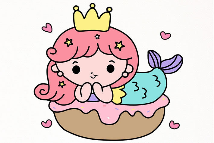 Learn How to Draw a Cute Mermaid Cake