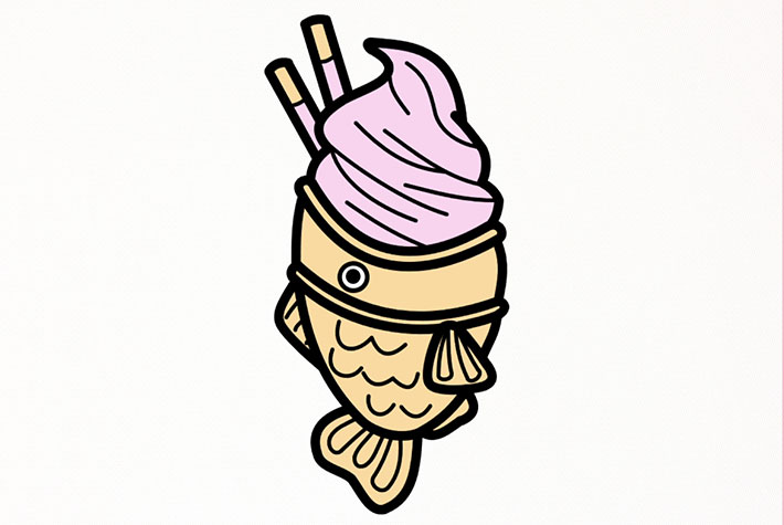 cute taiyaki ice cream