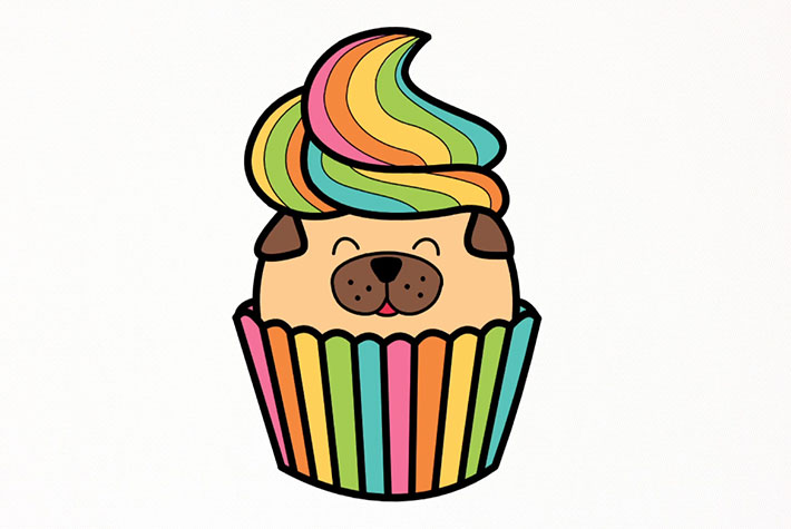 How to Draw & Color a Rainbow Cupcake