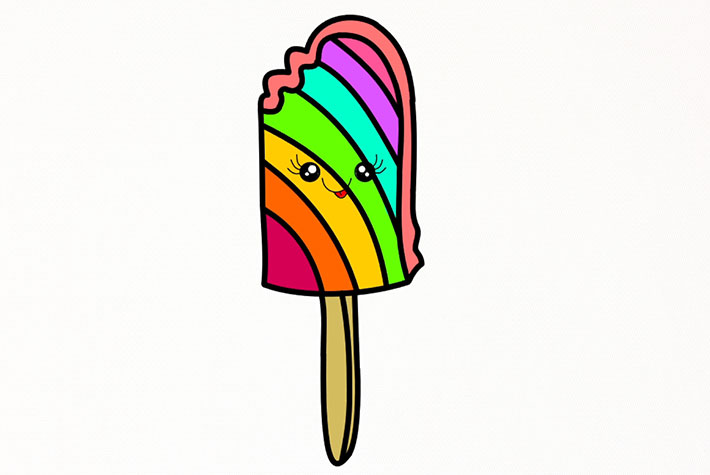 Drawing Rainbow Ice Cream